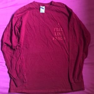 “ I feel like pablo “ deep red tee